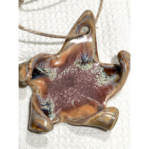 Star Pottery Ornament Ceramic Boho Rustic Earthy Unique Gift Signed Heartless 4" - Picture 4 of 7